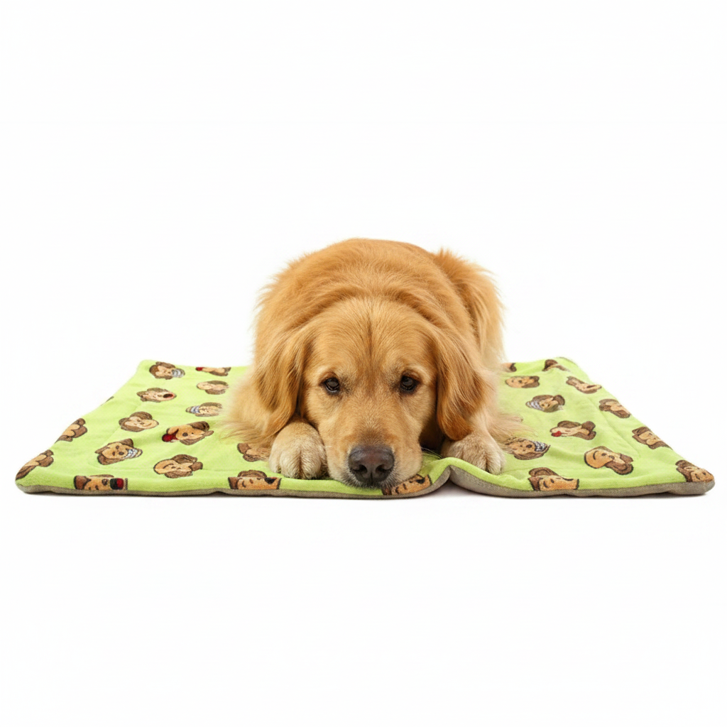 Golden Retriever op groene deken